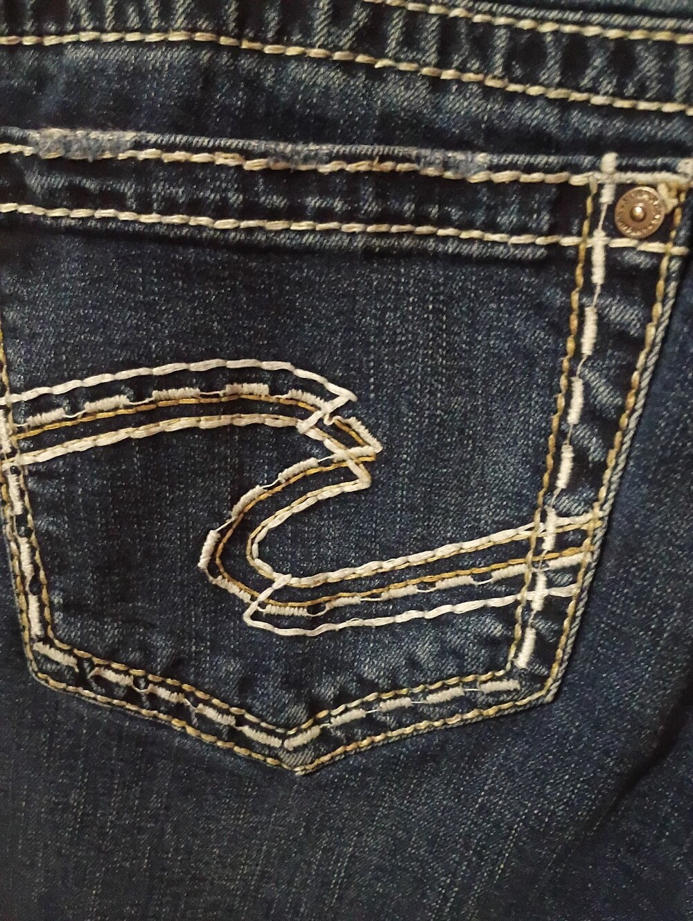 Silver Jeans Size 34 (16) Slim Boot Cut Dark Wash Jeans - Picture 5 of 6